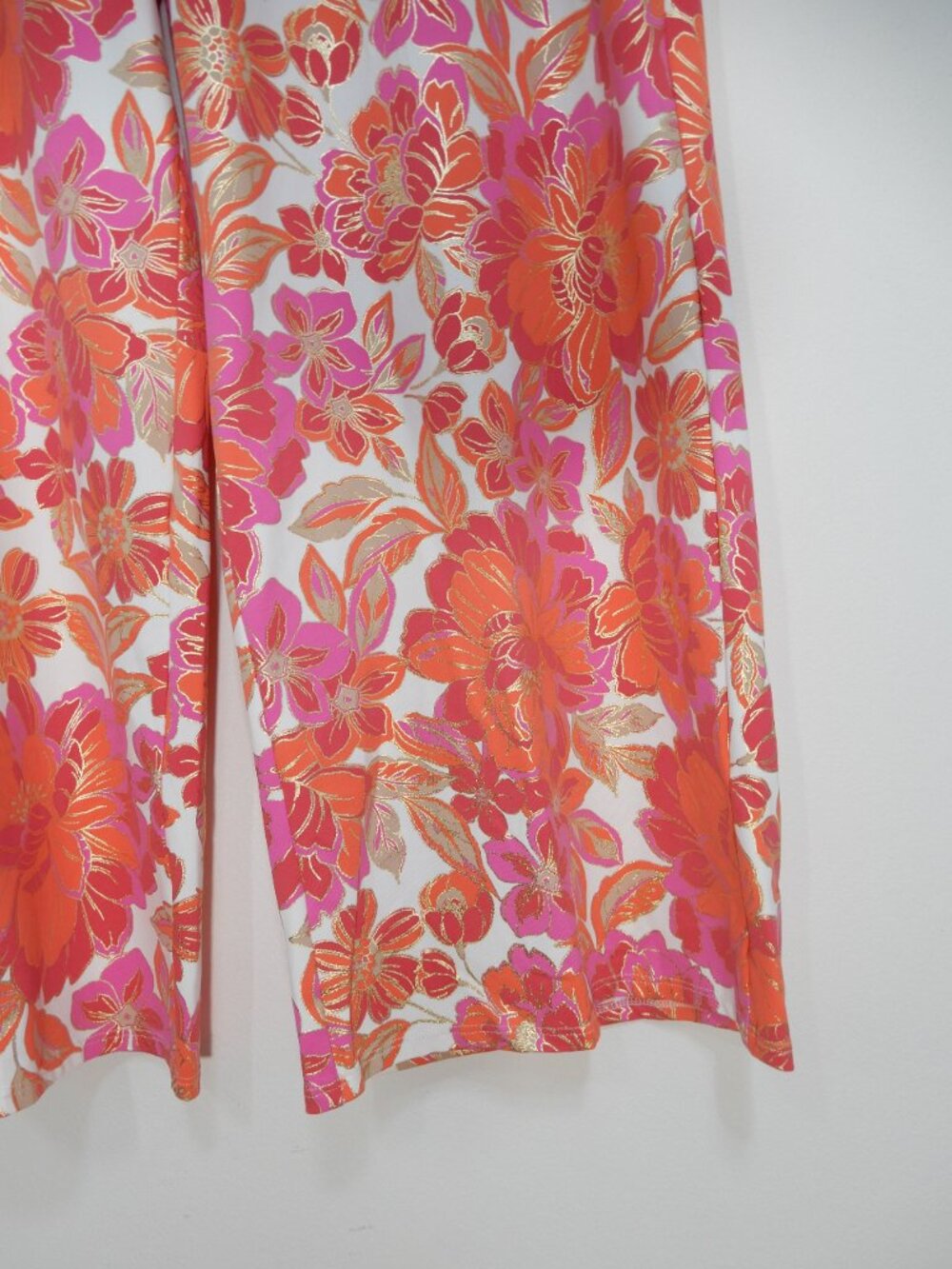 Jude Connally Nicolette Wide Leg Pants L Gilded Jude Cloth Peony Dream Gold NEW - Picture 7 of 9